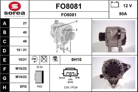 SNRA FO8081 - Генератор unicars.by