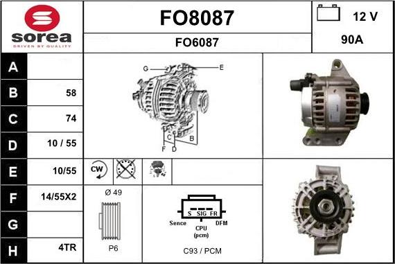 SNRA FO8087 - Генератор unicars.by