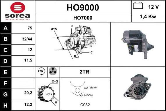 SNRA HO9000 - Стартер unicars.by