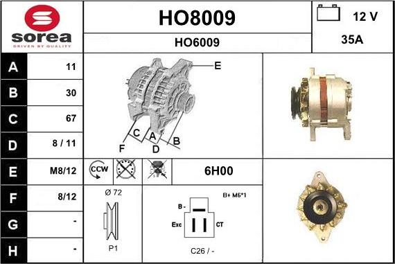 SNRA HO8009 - Генератор unicars.by