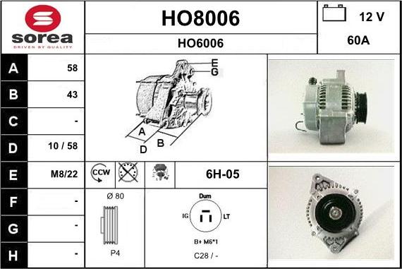 SNRA HO8006 - Генератор unicars.by