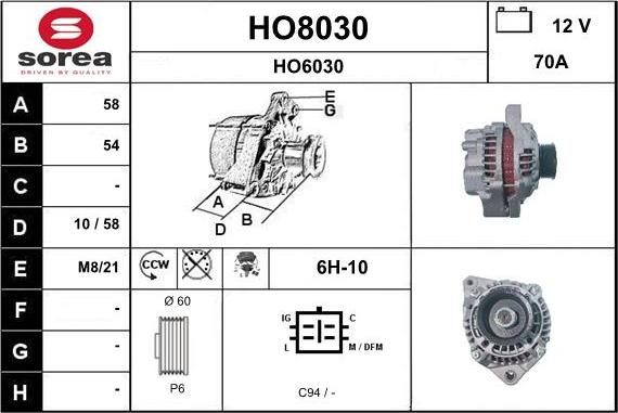 SNRA HO8030 - Генератор unicars.by