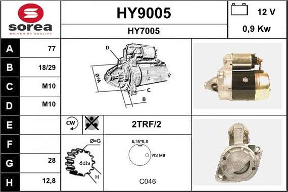 SNRA HY9005 - Стартер unicars.by