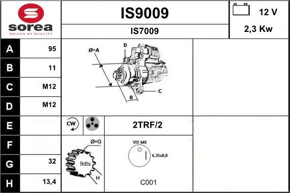 SNRA IS9009 - Стартер unicars.by