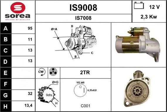 SNRA IS9008 - Стартер unicars.by