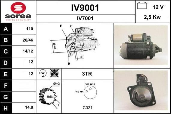 SNRA IV9001 - Стартер unicars.by