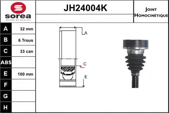 SNRA JH24004K - Шарнирный комплект, ШРУС, приводной вал unicars.by