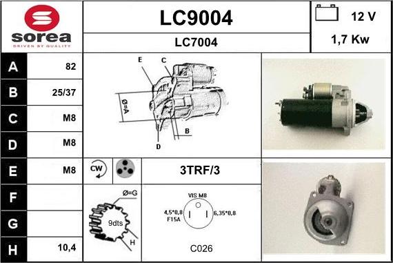 SNRA LC9004 - Стартер unicars.by