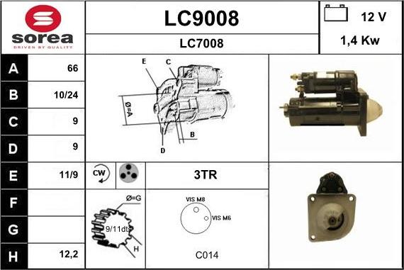 SNRA LC9008 - Стартер unicars.by