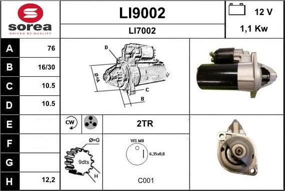 SNRA LI9002 - Стартер unicars.by