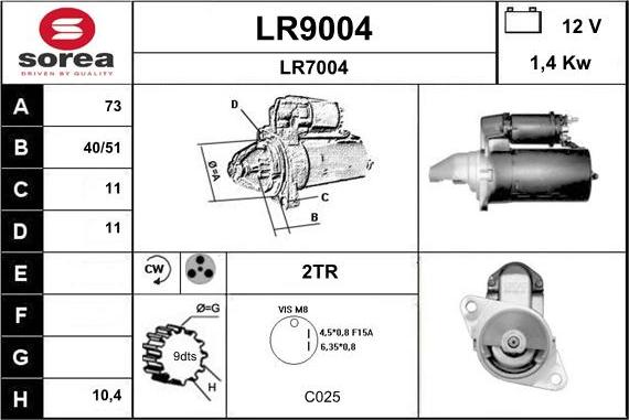 SNRA LR9004 - Стартер unicars.by