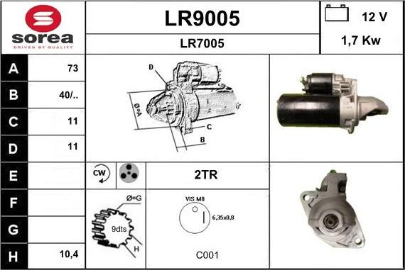 SNRA LR9005 - Стартер unicars.by