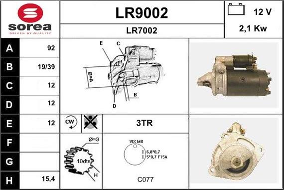 SNRA LR9002 - Стартер unicars.by