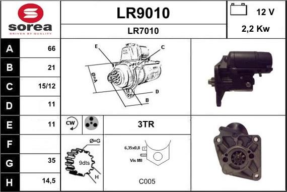 SNRA LR9010 - Стартер unicars.by