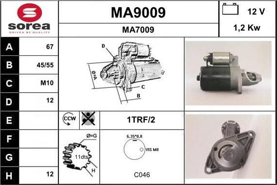 SNRA MA9009 - Стартер unicars.by