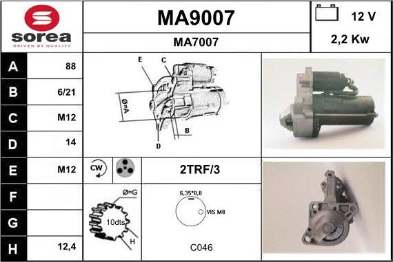 SNRA MA9007 - Стартер unicars.by