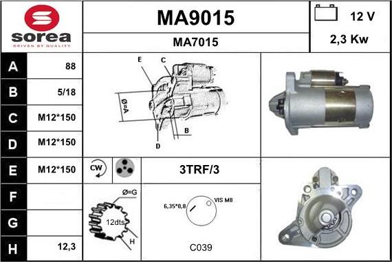 SNRA MA9015 - Стартер unicars.by