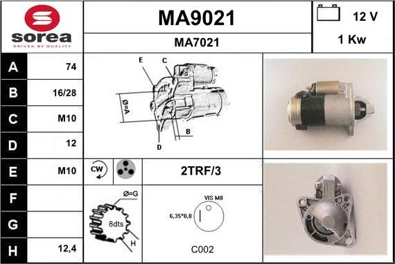 SNRA MA9021 - Стартер unicars.by