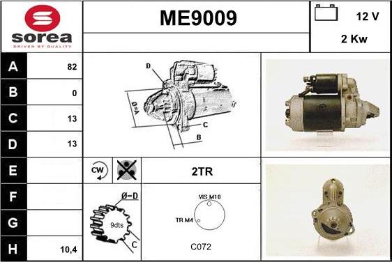 SNRA ME9009 - Стартер unicars.by