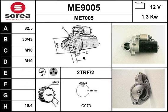 SNRA ME9005 - Стартер unicars.by