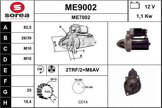 SNRA ME9002 - Стартер unicars.by