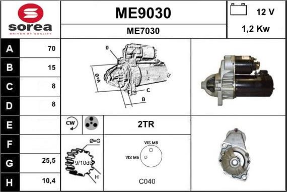 SNRA ME9030 - Стартер unicars.by