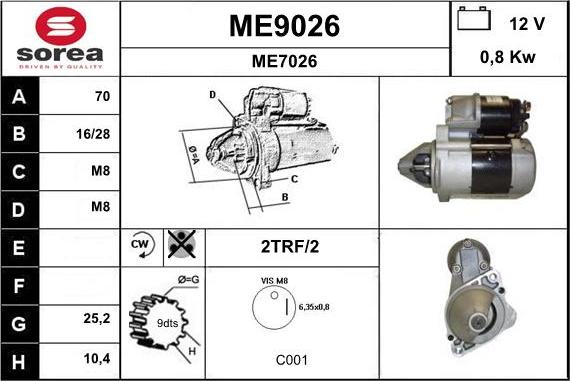 SNRA ME9026 - Стартер unicars.by