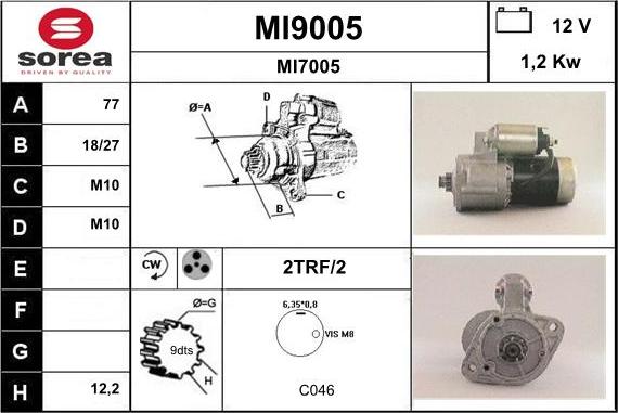 SNRA MI9005 - Стартер unicars.by