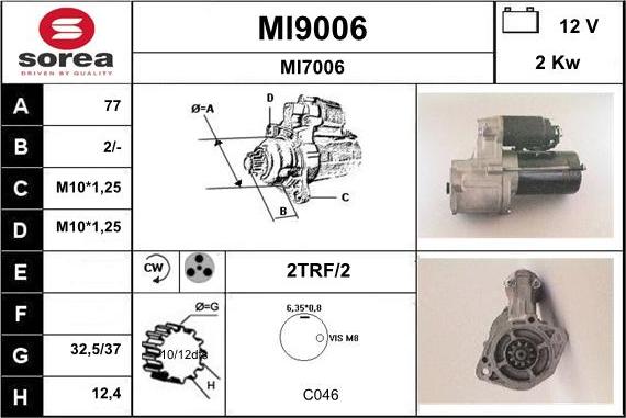 SNRA MI9006 - Стартер unicars.by