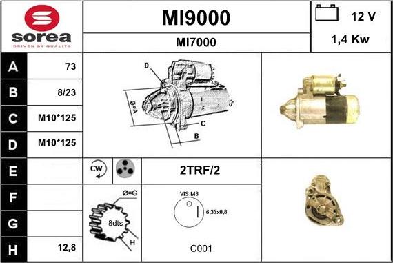 SNRA MI9000 - Стартер unicars.by