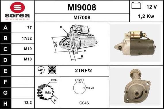 SNRA MI9008 - Стартер unicars.by