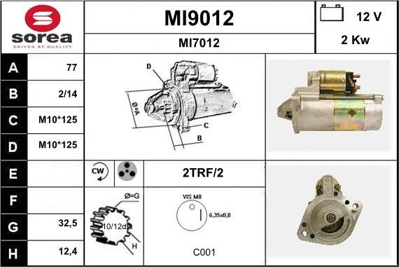 SNRA MI9012 - Стартер unicars.by