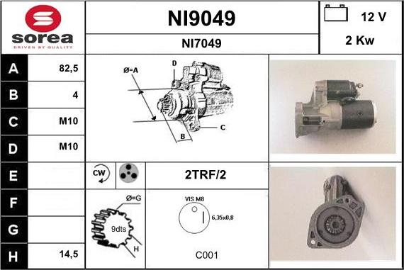 SNRA NI9049 - Стартер unicars.by