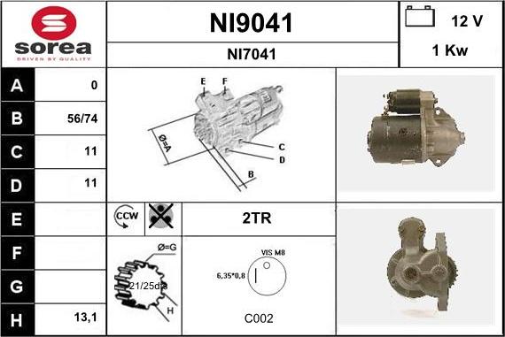 SNRA NI9041 - Стартер unicars.by