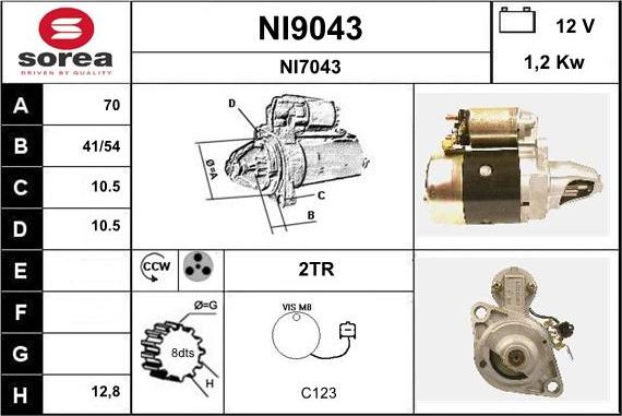 SNRA NI9043 - Стартер unicars.by