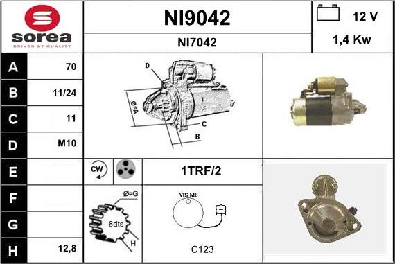 SNRA NI9042 - Стартер unicars.by