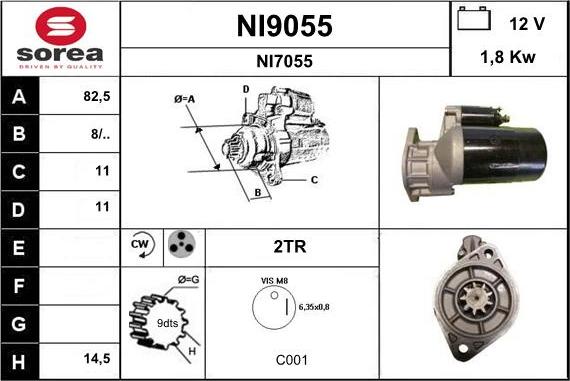 SNRA NI9055 - Стартер unicars.by