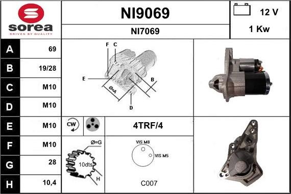 SNRA NI9069 - Стартер unicars.by