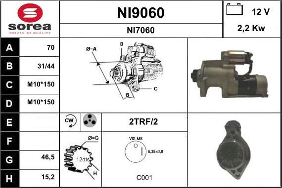 SNRA NI9060 - Стартер unicars.by