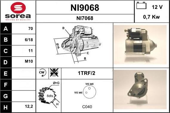 SNRA NI9068 - Стартер unicars.by