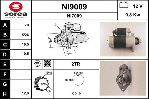 SNRA NI9009 - Стартер unicars.by