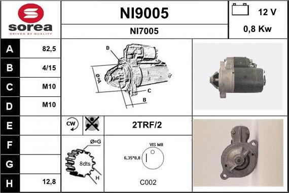 SNRA NI9005 - Стартер unicars.by