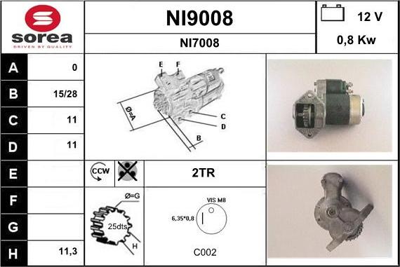 SNRA NI9008 - Стартер unicars.by