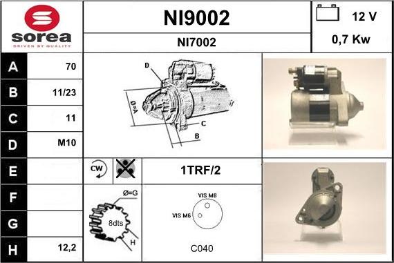 SNRA NI9002 - Стартер unicars.by