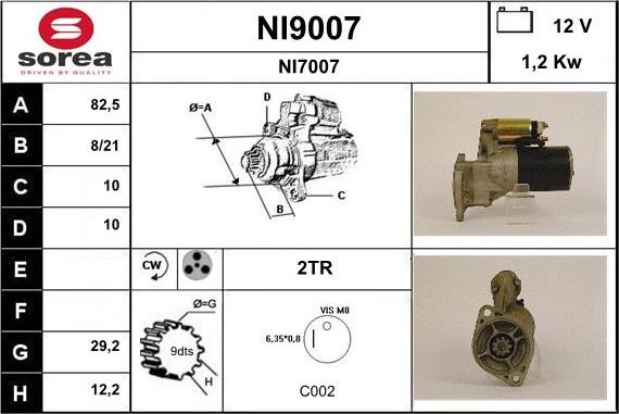 SNRA NI9007 - Стартер unicars.by