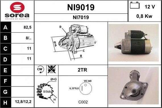 SNRA NI9019 - Стартер unicars.by