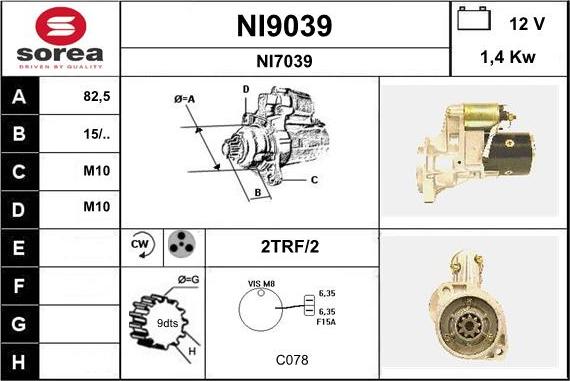 SNRA NI9039 - Стартер unicars.by