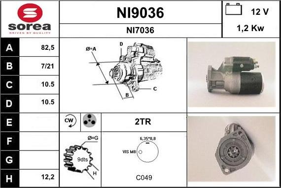 SNRA NI9036 - Стартер unicars.by