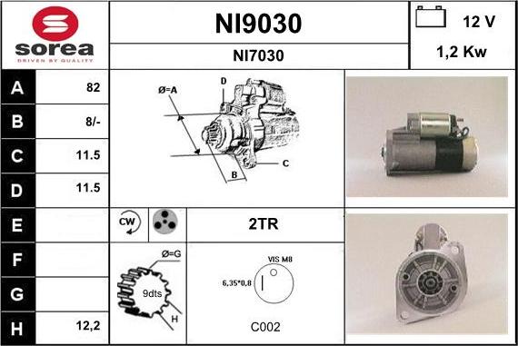 SNRA NI9030 - Стартер unicars.by