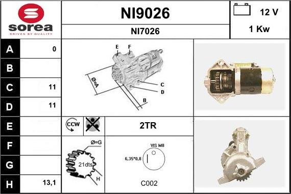 SNRA NI9026 - Стартер unicars.by